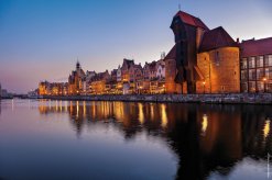 Altstadt in Danzig bei Nacht - Krantor