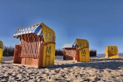 Strandkörbe am Strand von Duhnen