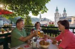 Im Biergarten in Salzburg