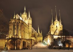 Domberg von Erfurt bei Nacht