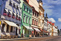 Häuserzeile in Cottbus