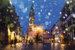 Altes Rathaus in Görlitz zu Weihnachten 