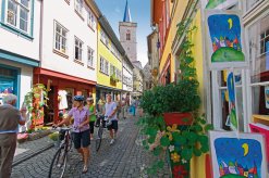 Auf der Krämerbrücke in Erfurt