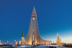 Hallgrimskirche in Reykjavik im Winter
