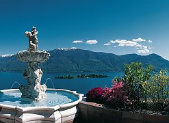 Blick von Ronco auf die Brissago Inseln