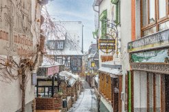 Drosselgasse im Winter
