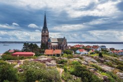Blick auf die Stadt Lysekil in Schweden