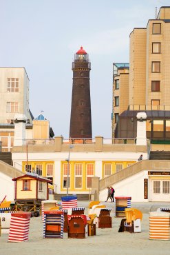 Blick auf den Leuchtturm auf Borkum