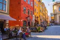 Straßencafe in Stockholm