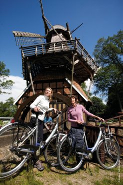 Radfahrer an der Hüvener Mühle