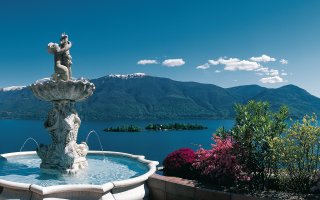 Blick von Ronco auf die Brissago Inseln © Ticino Turismo